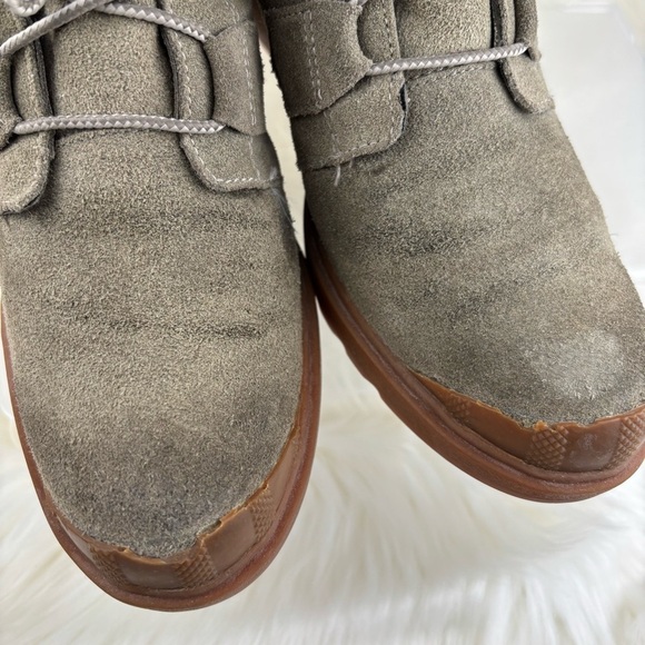 Sorel Olive Lace Up Wedge Boots with Suede Texture - Picture 10 of 11